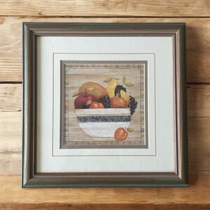 Fruit Bowl Framed Picture Fall Home Decor 12” X  12” By Valorie Evers Went